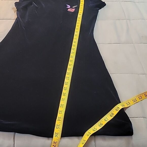 Lazy Oaf Midnight Planet Dress Size L Blue Velvet Celestial Moon - Picture 10 of 10